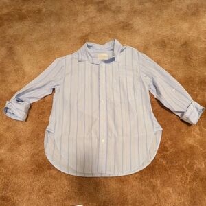 Citizen Of Humanity Blue Button Up With White Stripes Size Xs